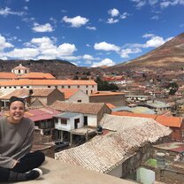 Me sitting on the roof of a hotel in Sucre, Bolivia.