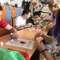 Arts and Crafts while practicing colors, motor skills, and meaning :)