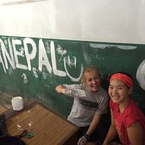 Painting a school for Tibetan refugees