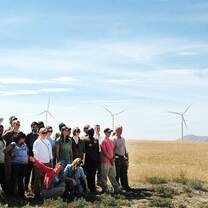 students study wind turbines