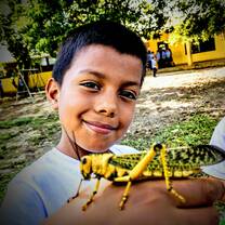 Student w/ insect