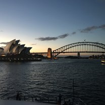 Sydney Opera House and Harbour Bridge at sunset