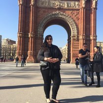 At the arc of triumph in Barcelona 