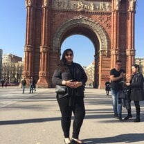 At the arc of triumph in Barcelona 