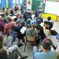 students in the classroom in Athens