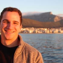 man in front of ocean view
