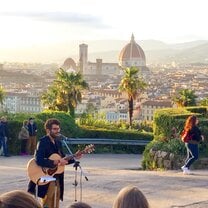 My favorite guy to listen to on the steps while I watched sunset!