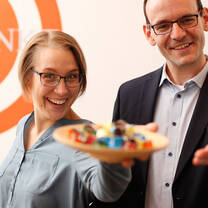 TREFFPUNKT Director Kristina and Director of Studies Christoph do always have good sweets to offer!
