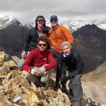 people posing on mountain