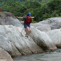 Jumping at the river