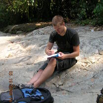 Studying at the beach