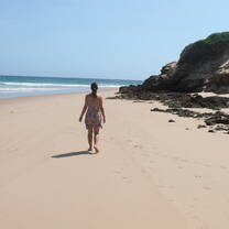woman on the beach 