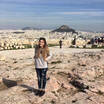 girl smiling in greece