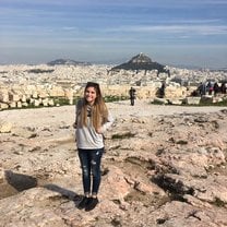 girl smiling in greece