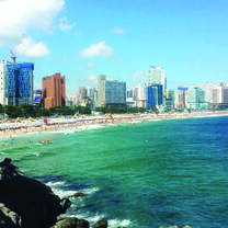 Busan cityscape and ocean