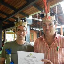 Two men with hats on