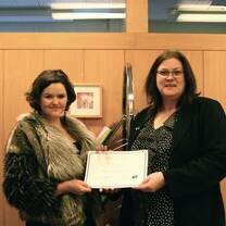 women with certificate