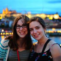 two high school girls smiling in poland