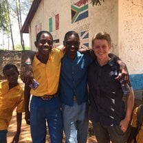 Boga, Mohammed and myself at the interschool sports competition 