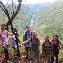 Volunteers exploring the mountains.