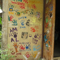 Volunteers' handprints