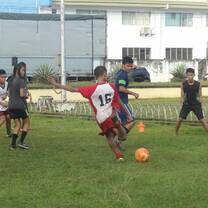 kids playing football