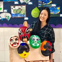 Girl with different kind of mask