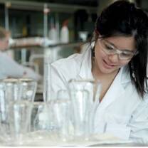 Girl inside the laboratory room