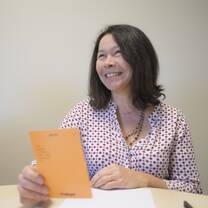 Woman holding a book
