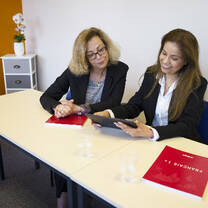Two women having converstaion