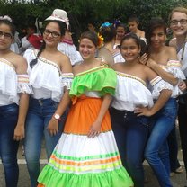 San Pedro parade with SENA students 