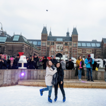 Doing some ice-skating during a weekend trip to Amsterdam!