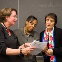 three teachers in discussion 