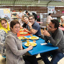 Asia Exchange students enjoying food