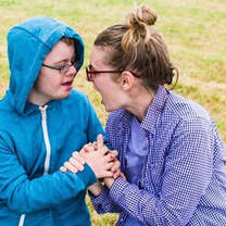 Woman and child.