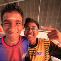 Two boys with  wide smile