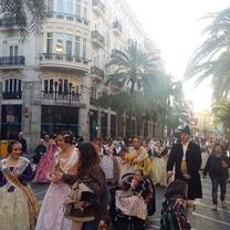 city street in Valencia with people walking around