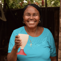 Woman drinking clean water