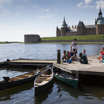 lake with a castle