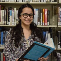 Girl inside the library