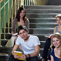 students sitting on the stairs