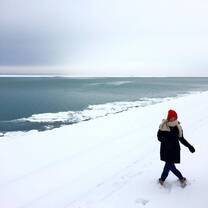 walking in the snow