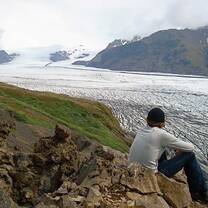Man in river