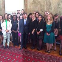 Colombia 2014 volunteers with President Juan Manuel Santos