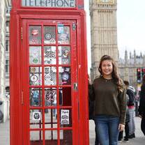 Lady outside the phonebooth