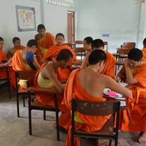 group of local people having a study and writing session