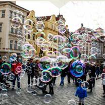 bubbles in the middle of the street