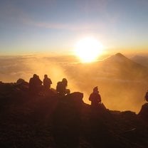Sunrise at the top of Volcán Acatenango- summit 