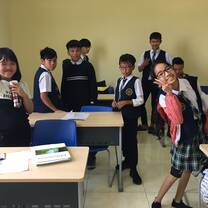 Happy students 