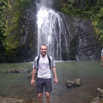 Me in front of a waterfall in NZ